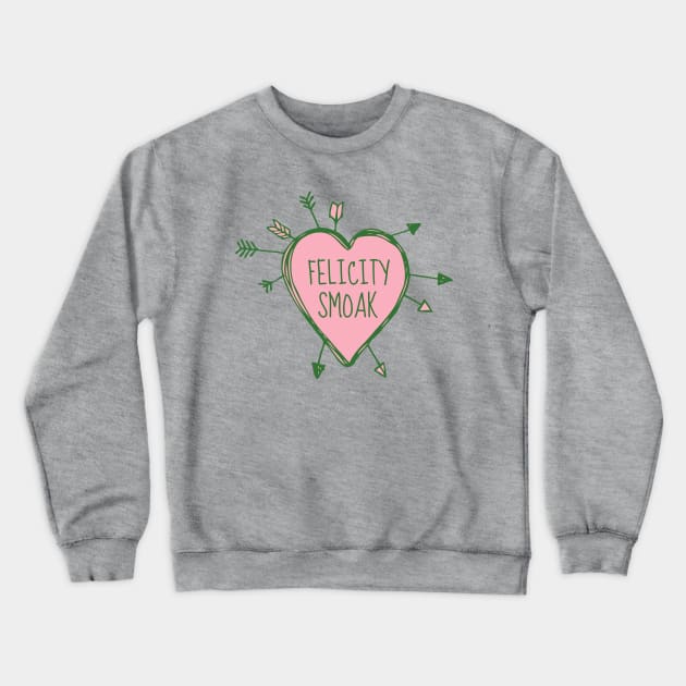 Felicity Smoak - Heart with Green Arrows Doodle Crewneck Sweatshirt by FangirlFuel